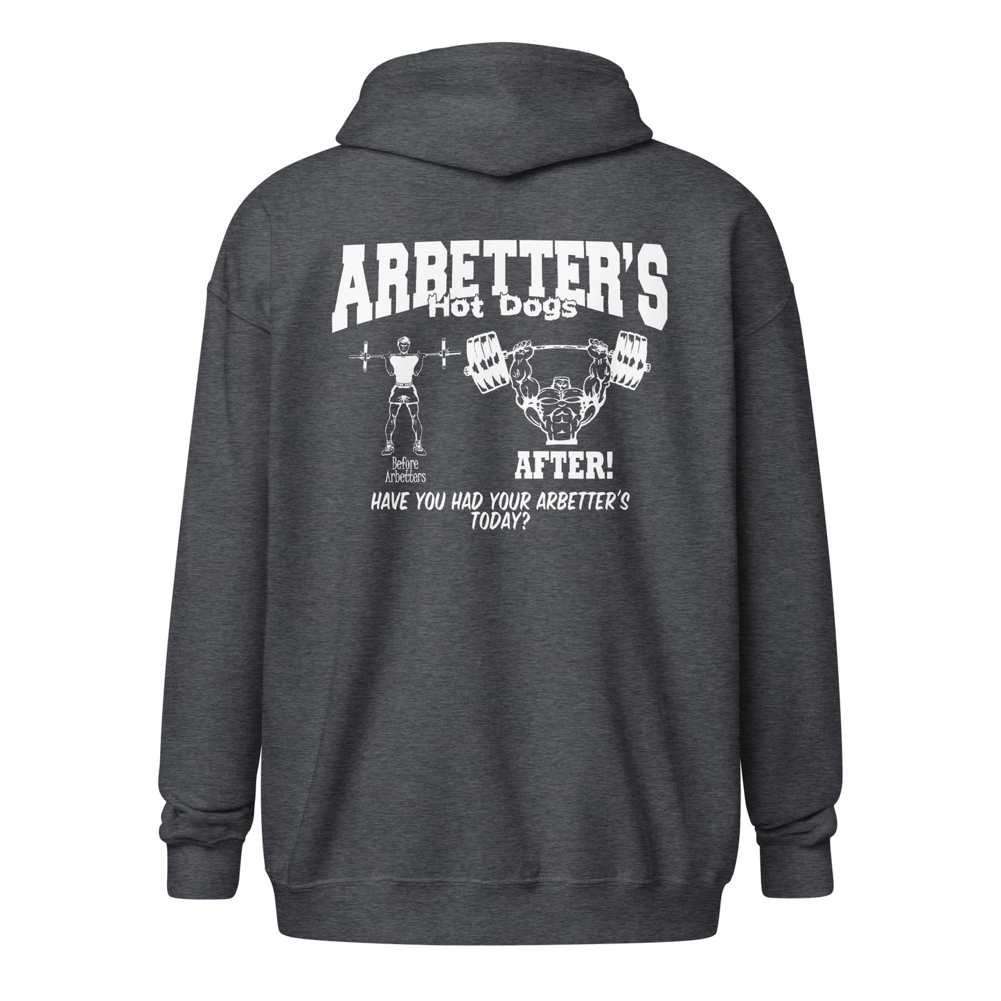 Before/After Arbetter's Unisex heavy blend zip hoodie