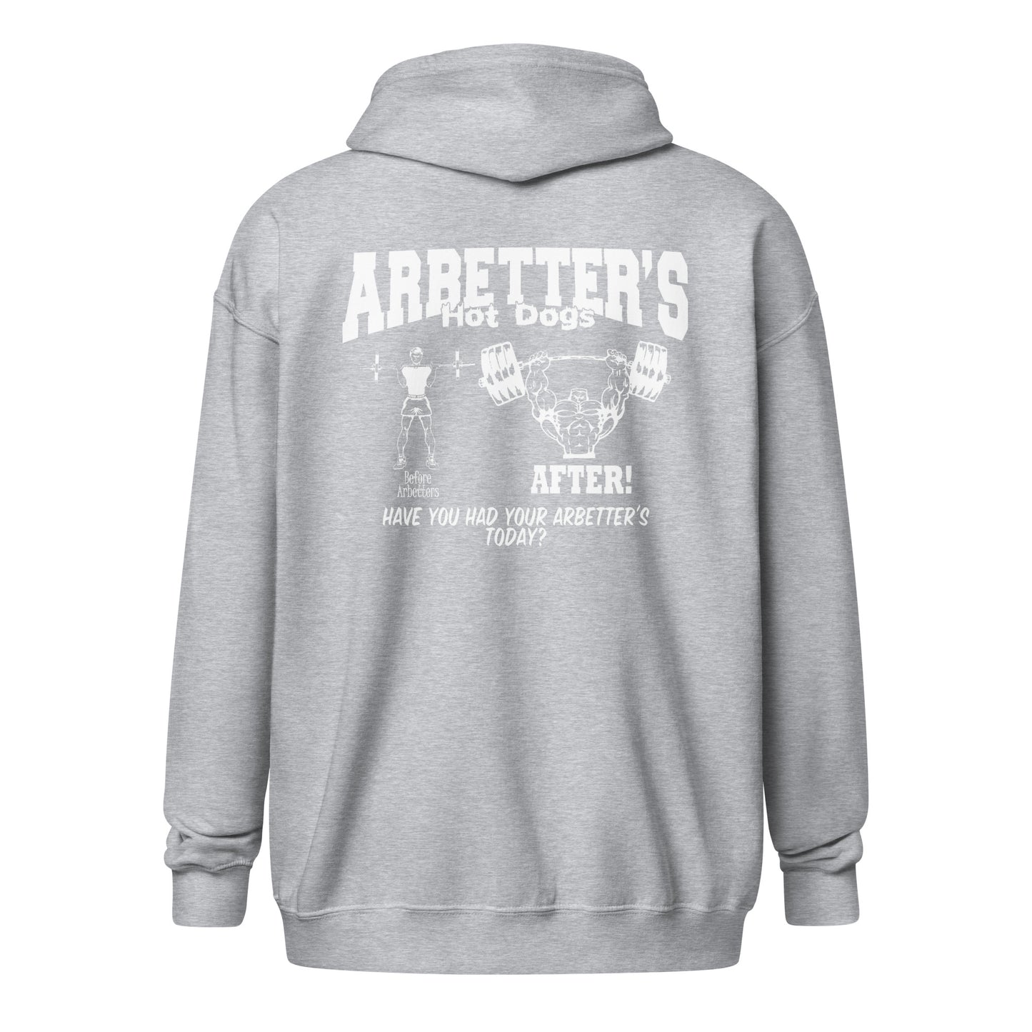 Before/After Arbetter's Unisex heavy blend zip hoodie